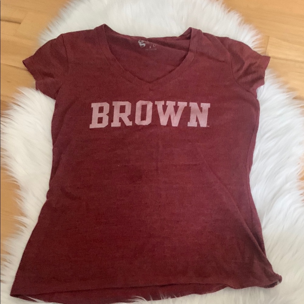 Brown V-Neck Women's Top